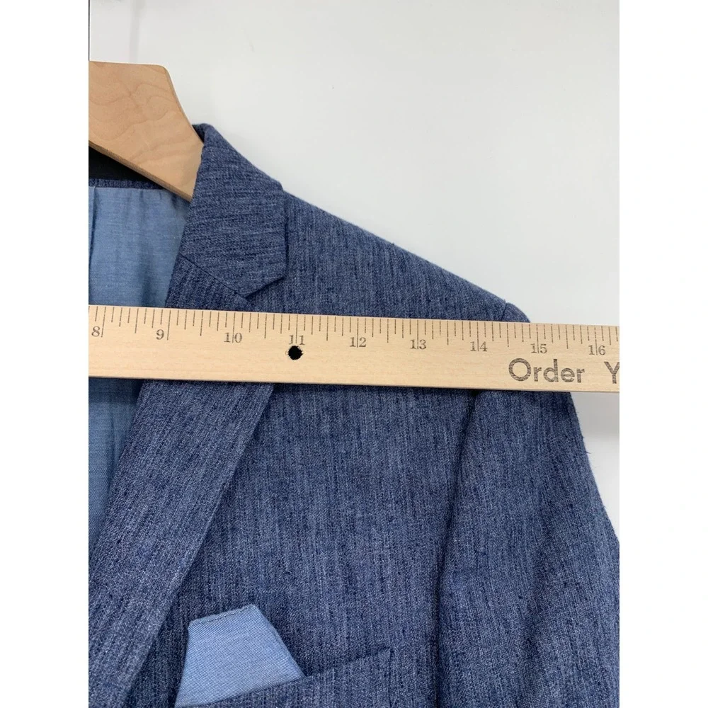 Ralph Lauren Blazer Boys 14R Blue Linen Blend Bloxbury Formal Jacket Preppy NEW